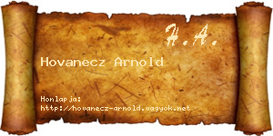 Hovanecz Arnold névjegykártya